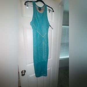 Green Party dress with nude lining